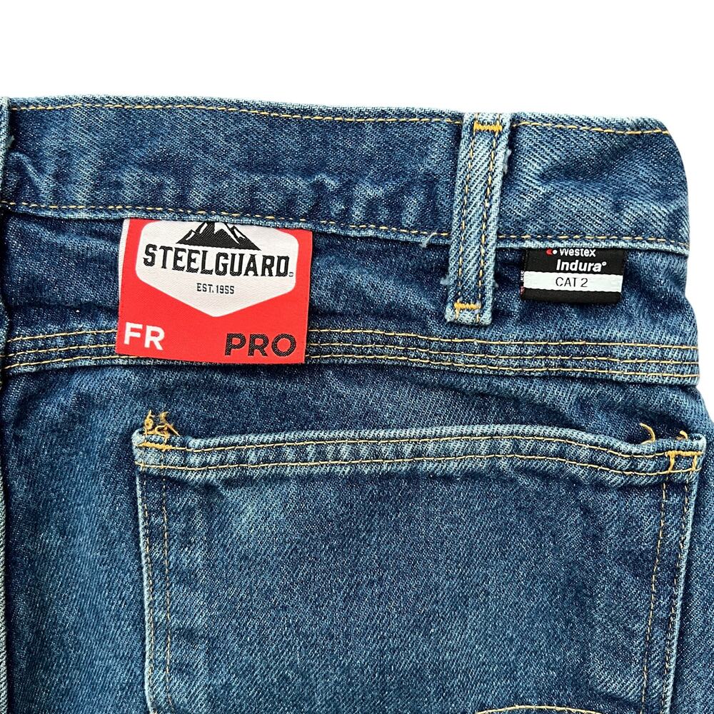 Steelgurd FR Pro Blue Carpenter Jeans 2112 Westex Indura CAT 2 Actual 36x33 - Picture 9 of 12